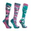 Hy Equestrian Horsing Around Socks - Teal/Berry - Pack of Three - UK 4-8